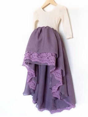 Pleiades Eliza Lavender High-Low Lace Dress Sz 6